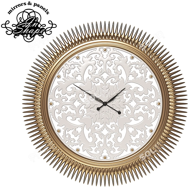 Golden Arrow LED Wall Clock 3D model image 1