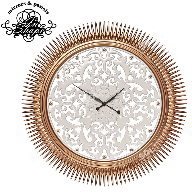 Bronze Arrow LED Wall Clock 3D model image 1