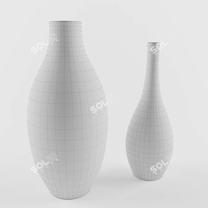 Contemporary Cascade Vases 3D model image 3