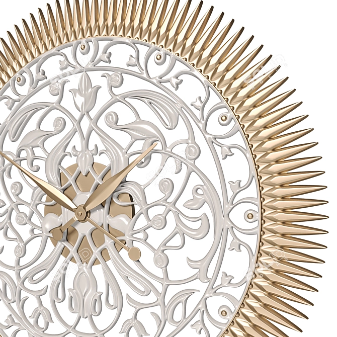 OM In Shape - Flores Gold: Handcrafted Decorative LED Clock 3D model image 2