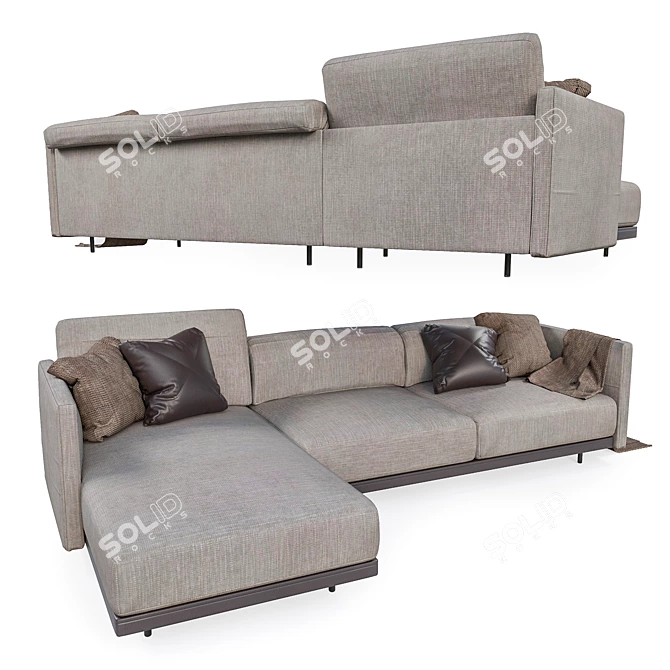 Luxury Italian Arlott High Sofa 3D model image 2