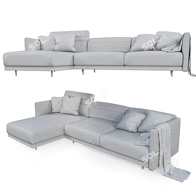 Luxury Italian Arlott High Sofa 3D model image 3