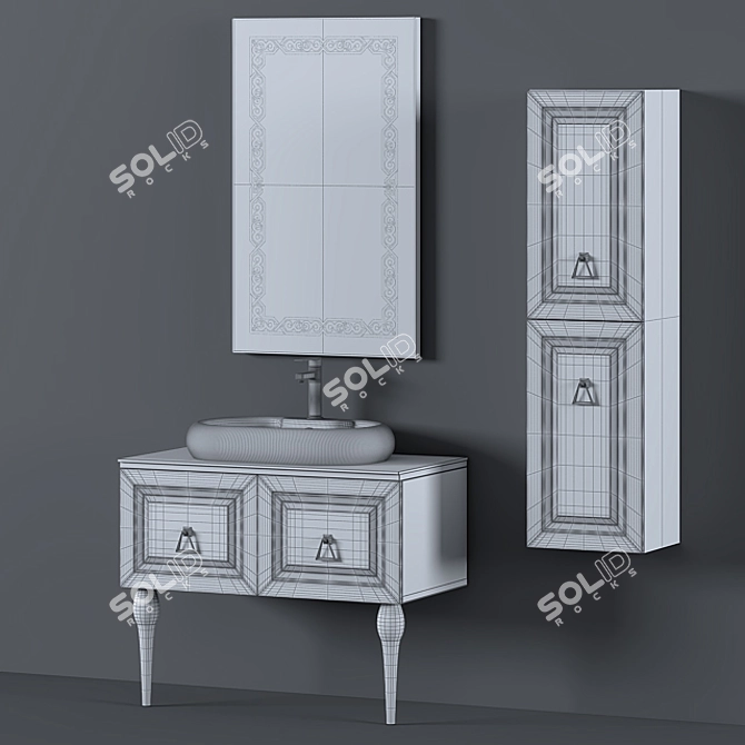 Modern Bathroom Furniture Set 3D model image 2