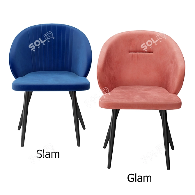 Hoff Slam & Glam Chair Set 3D model image 2