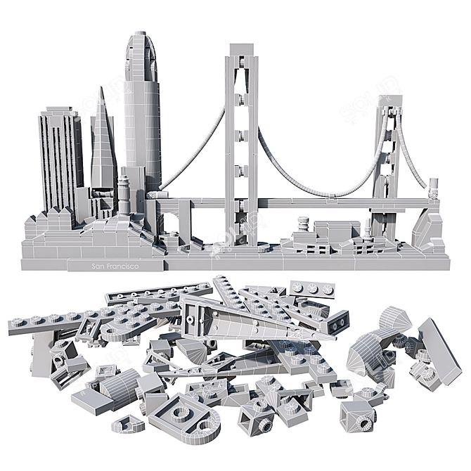 San Francisco LEGO Architecture Set 3D model image 3