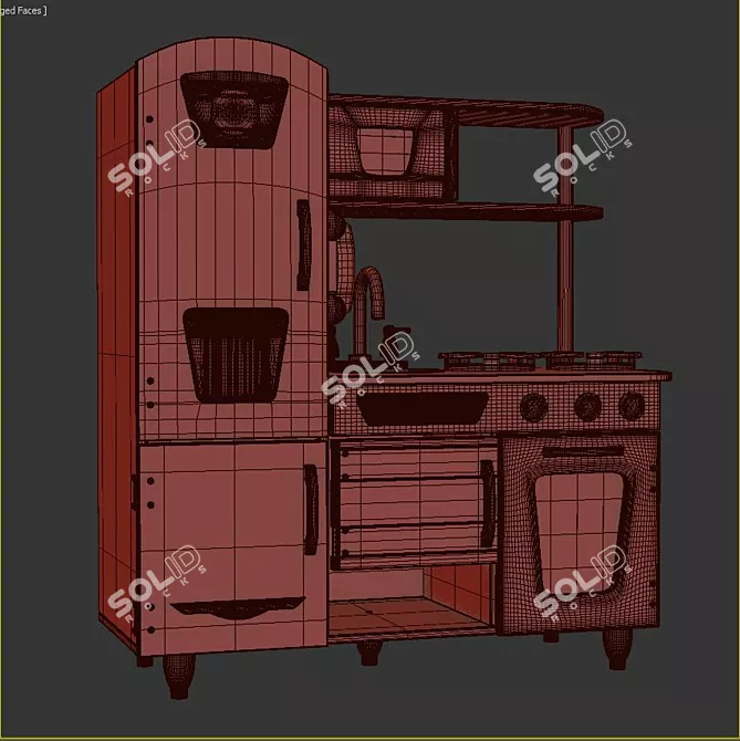 Retro Dream Kitchen Playset 3D model image 3