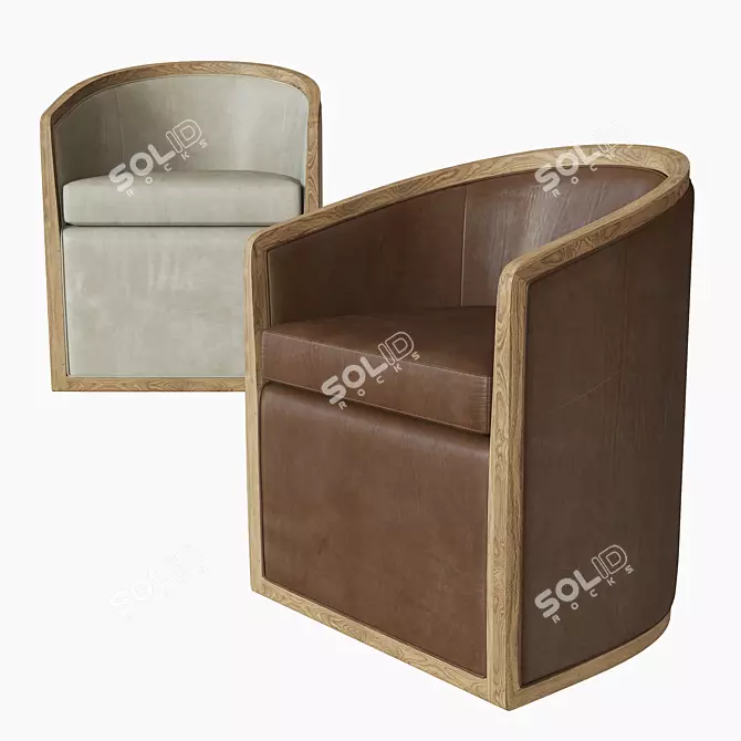 Restoration Hardware Dixon Leather Armchair 3D model image 1