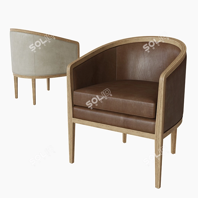 Title: Dixon Leather Armchair - Classic Comfort for Your Home 3D model image 1