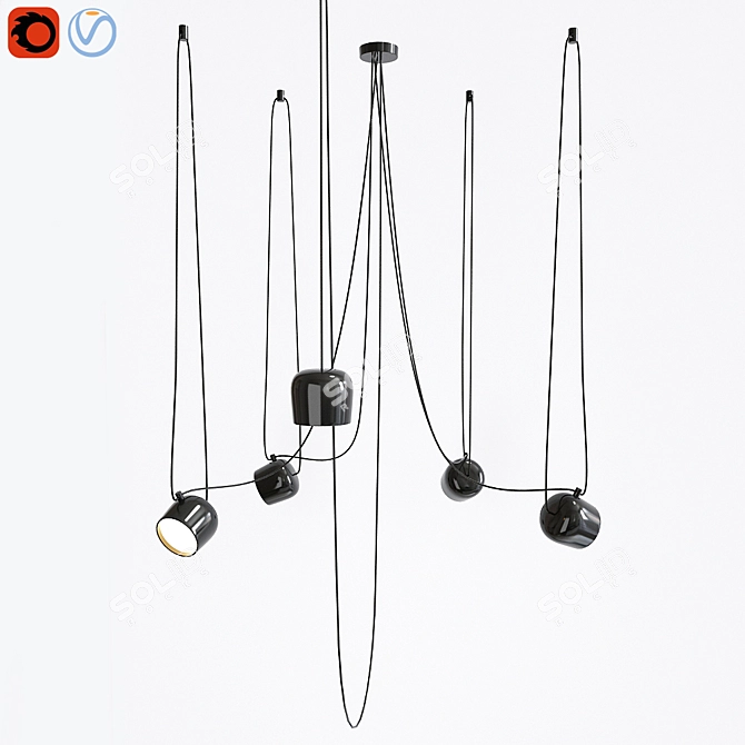 Adjustable Aim Pendant Lighting 3D model image 2