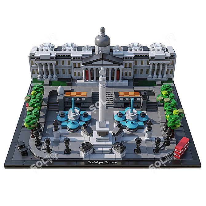 Lively Landmark: LEGO Trafalgar Square 3D model image 2
