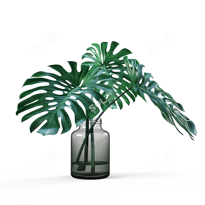 Monstera Vase: Modern Design Planter 3D model image 1