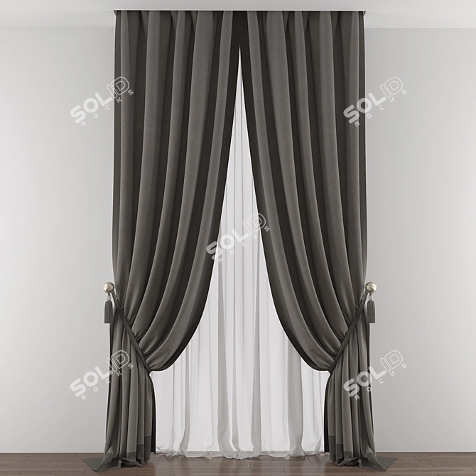 Modernize Your Space with Curtain 443 3D model image 1