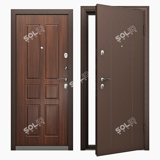 Delta-100 Entrance Door: Reliable, Quality Materials 3D model image 1