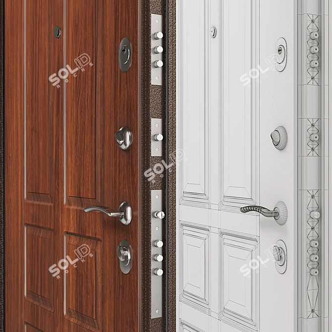 Delta-100 Entrance Door: Reliable, Quality Materials 3D model image 2