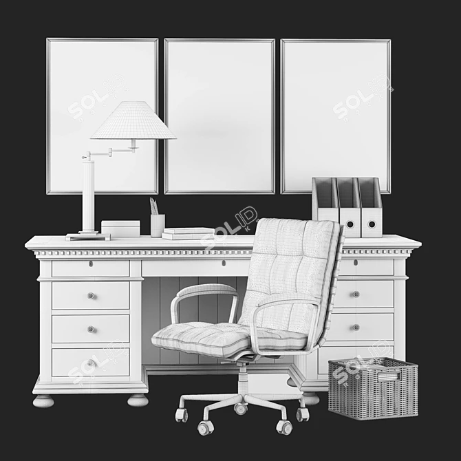 Modern Office Furniture Set 3D model image 3