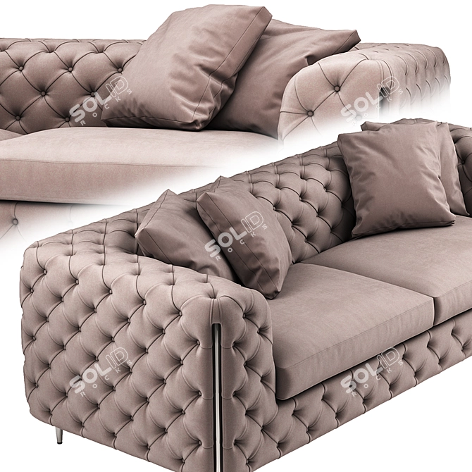 Elegant Moore Quilted Sofa 3D model image 2