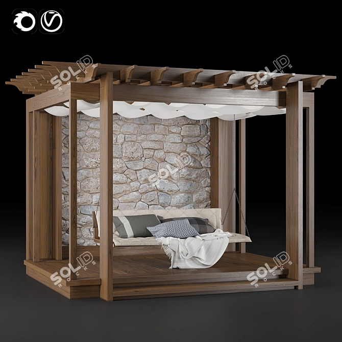 Modern Pergola Design Kit 3D model image 1