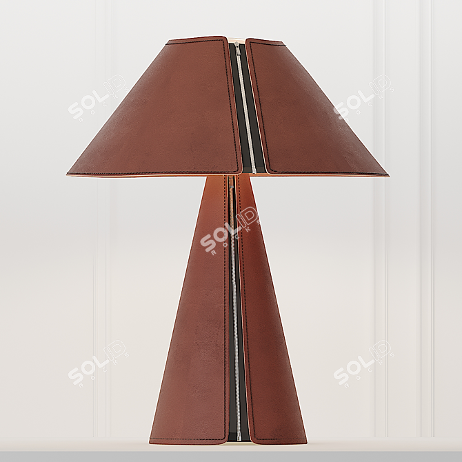 Sleek Leather Table Lamp 3D model image 1