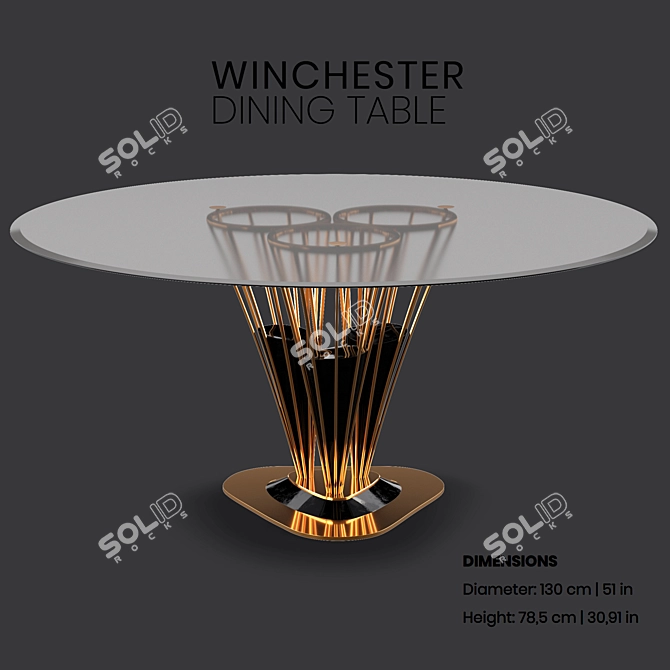 Glamorous Twist Winchester Dining 3D model image 1