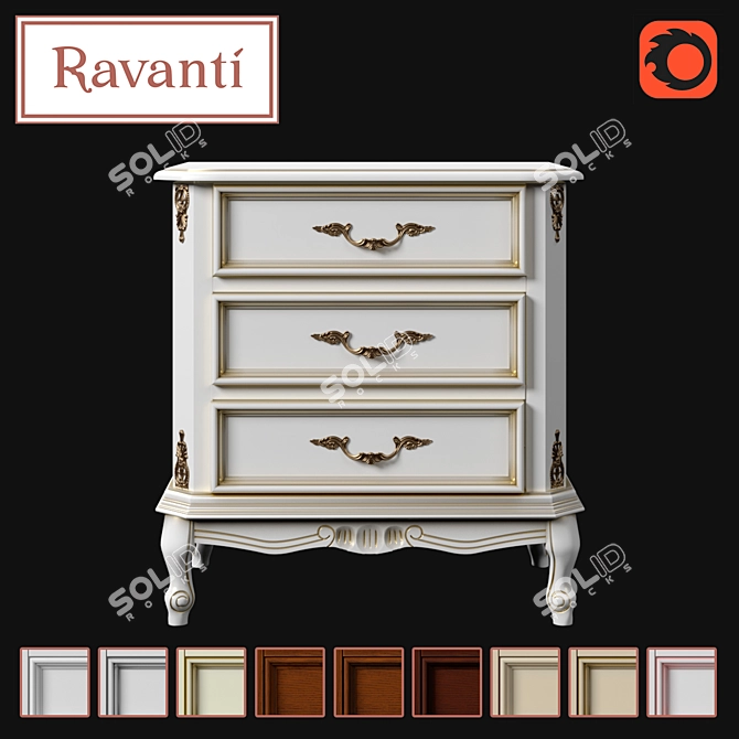 Ravanti Bedside Table: Elegant and Functional 3D model image 1