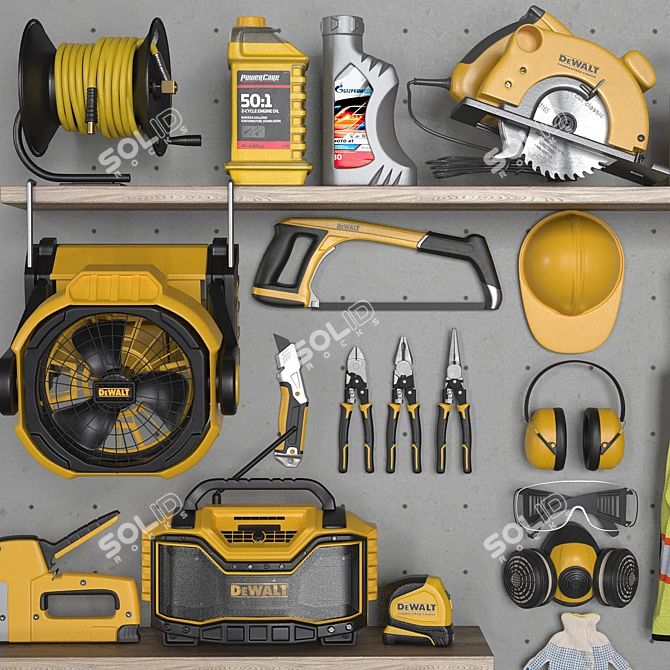 Essential Garage Tools Set 3D model image 7