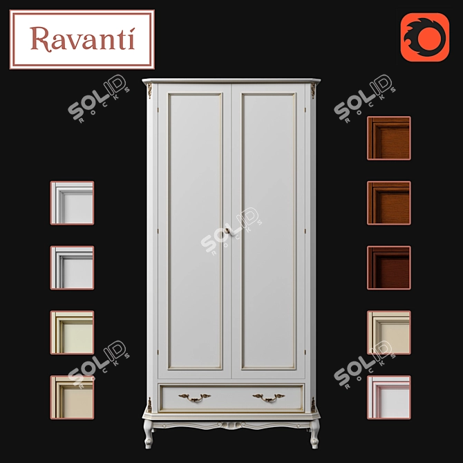 OM Ravanti Wardrobe - Stylish and Spacious 3D model image 1