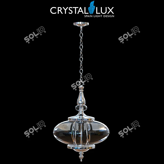  Miel SP4 Chrome - Elegant Spanish Crystal Lux Pendant 3D model image 1