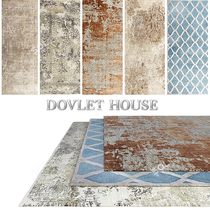 Luxurious Carpets Set - DOVLET HOUSE (5pcs) 3D model image 1