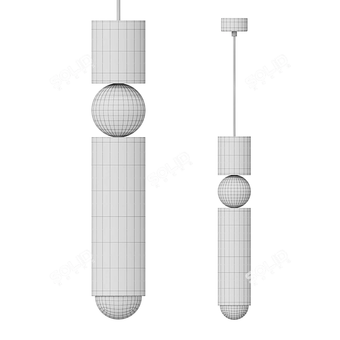 Sleek Plumb Pendant Lamp 3D model image 3