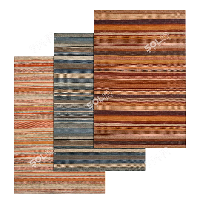 Luxury Carpet Set - High-Quality Textures 3D model image 1