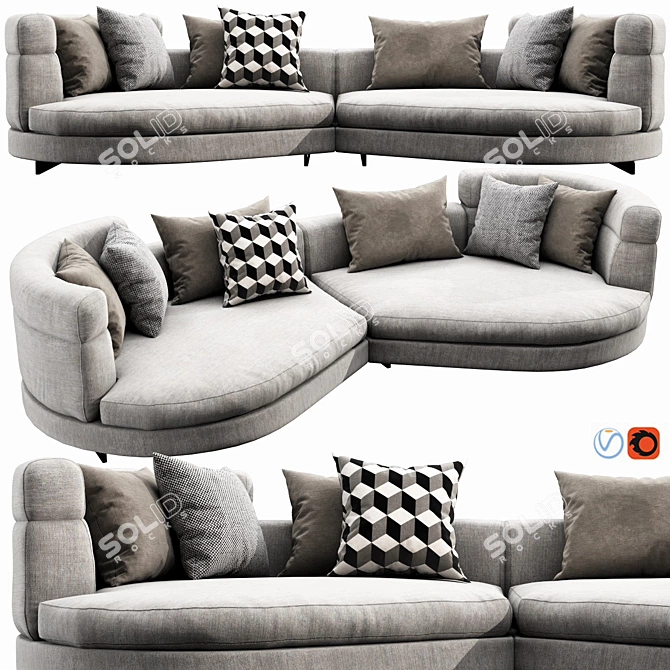 Luxury Minotti Alexander Modern Sofa 3D model image 1