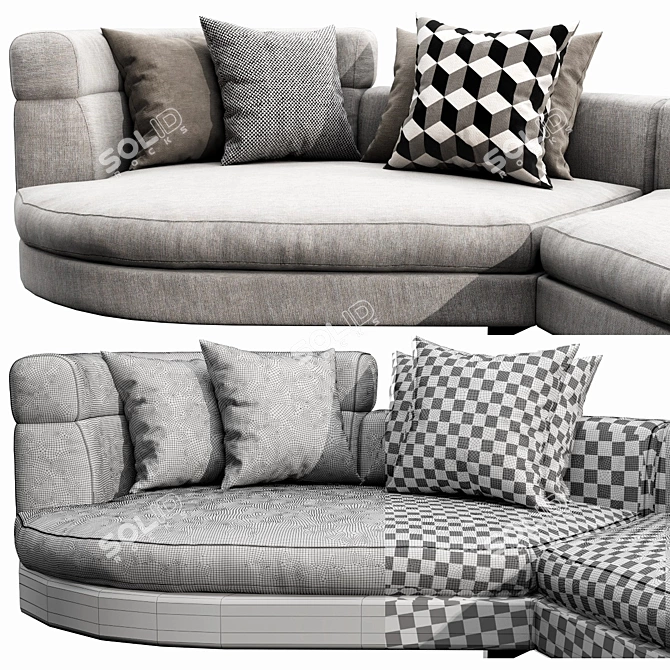 Luxury Minotti Alexander Modern Sofa 3D model image 3