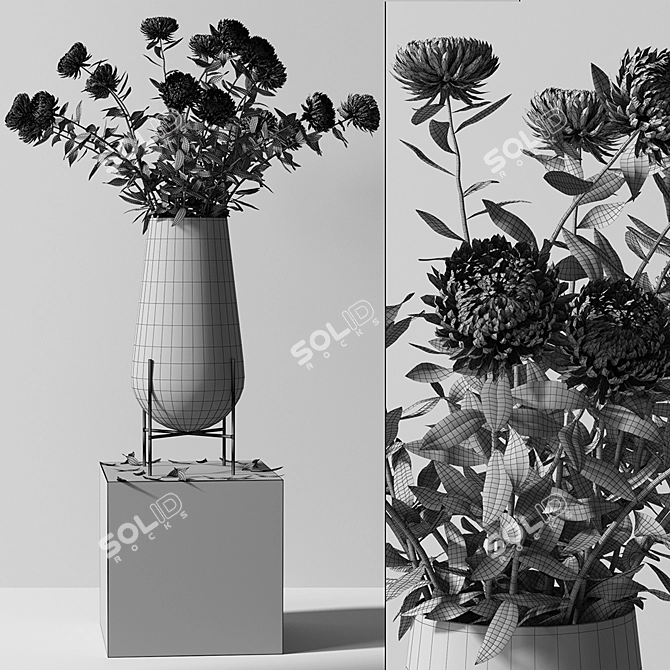 Menu Echasse Vase 02: Modern Glass Decor 3D model image 3