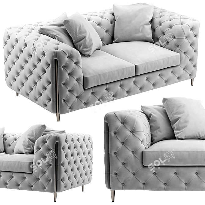 Sophisticated Moore 2-Seater Sofa 3D model image 2