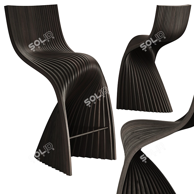 Foldable Lina Stool: Modern, High-Quality Design 3D model image 1