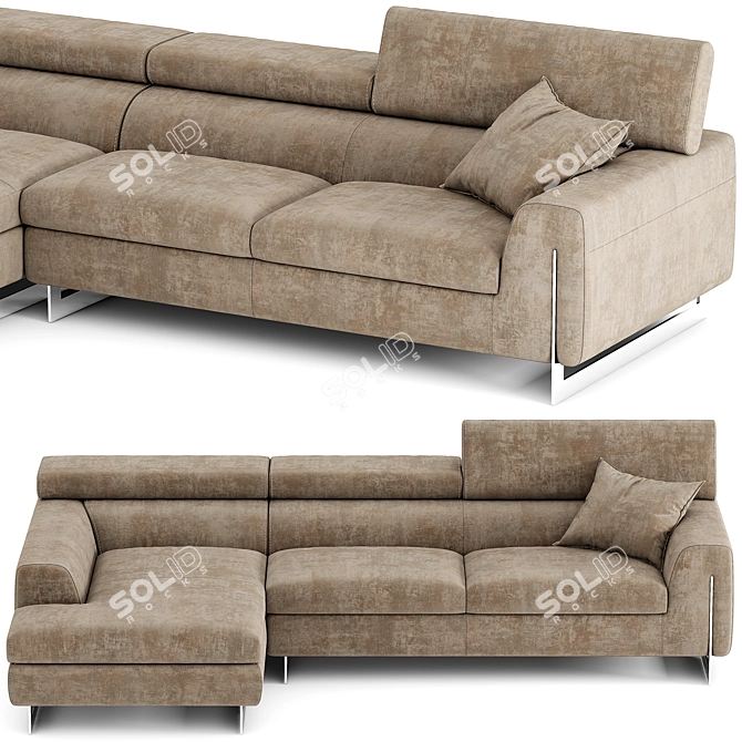 Luxury Italian Bellevue Sofa 3D model image 1