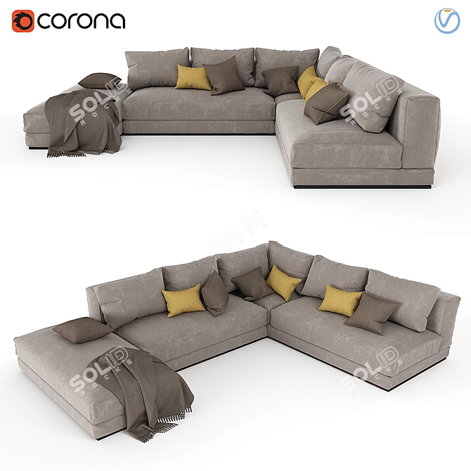 3D Max Sofa Render: Vray & Corona 3D model image 1