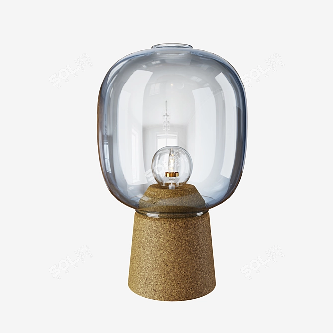 Elegant Picia Glass Table Lamp 3D model image 2