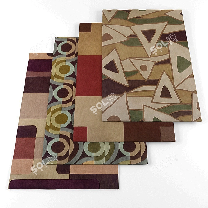 Elegant Linon Rugs Collection 3D model image 1