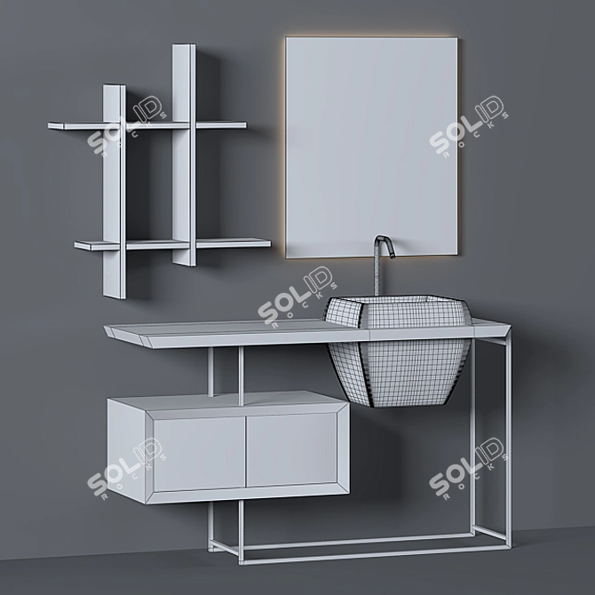 Title: Modern Bathroom Furniture Set 3D model image 2