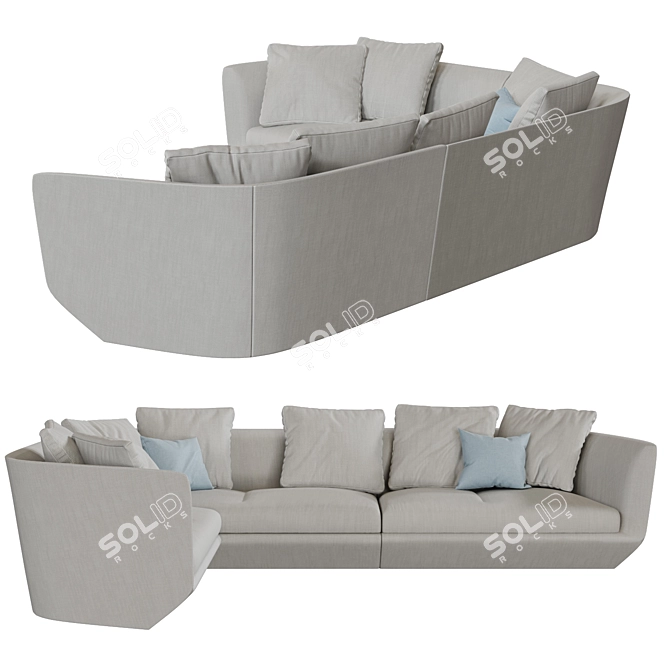 Contemporary Elegance: Aura Sectional 3D model image 2