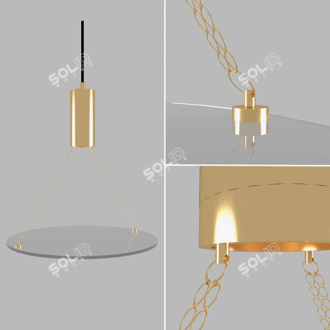 Post Modern Brass Pendant 3D model image 1