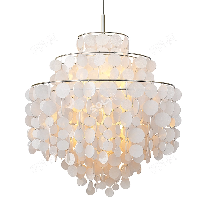 Elegant Capiz Chandelier Collection 3D model image 2