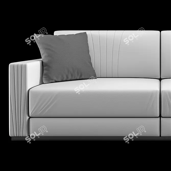 Luxury AK Leather Sofa 233x98x87cm 3D model image 2