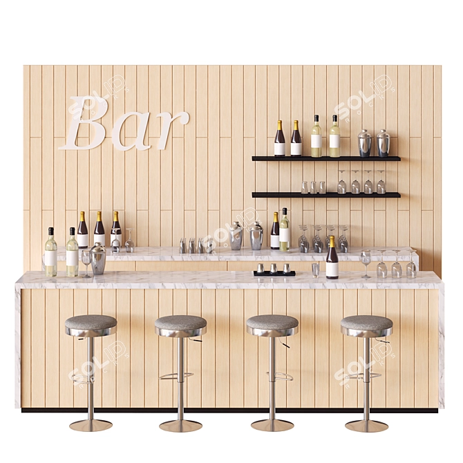 3D Decorative Bar Model 3D model image 1