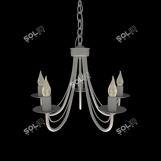 Elegant Chandelier Linda 5xE14x60W 3D model image 2