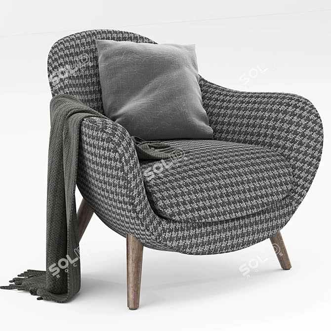 Modern Med Queen Armchair by Poliform 3D model image 3