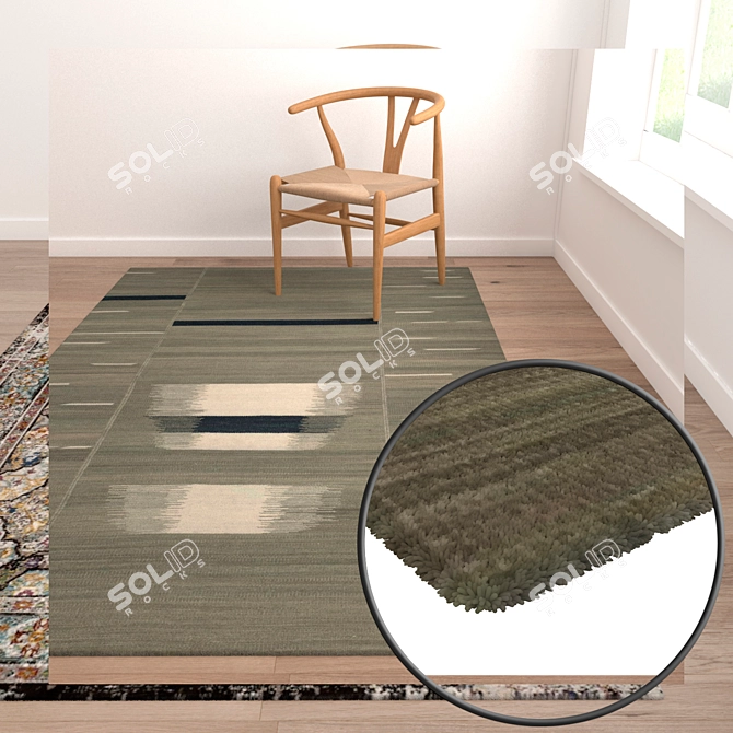 Luxury Carpet Set: High-Quality Textures for Versatile Use 3D model image 2