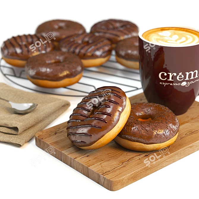 Sweet Treats: 3D Donuts & Coffee 3D model image 2