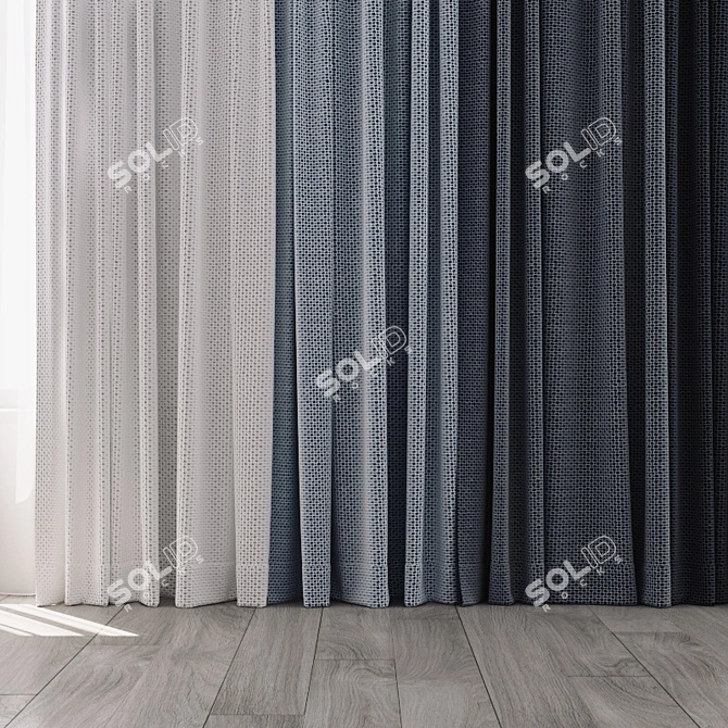 Colorful Curtain Set - 4 Options 3D model image 2